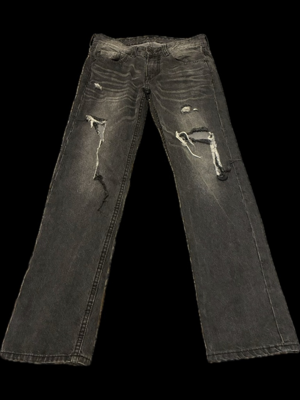 Black Cutout Jeans - Levis 514 Straight